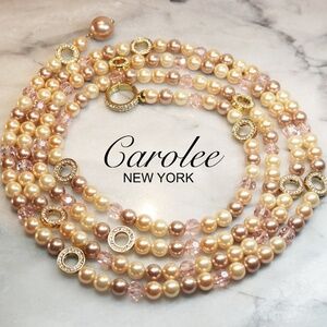 Brilliant Carolee Pearl & Crystal Lariat Necklace